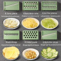 Vegetable Cutter | 5 in 1 Multifunctional Vegetable and Fruit Slicer | Stainless Steel Mandoline Chopper and Cutter. 