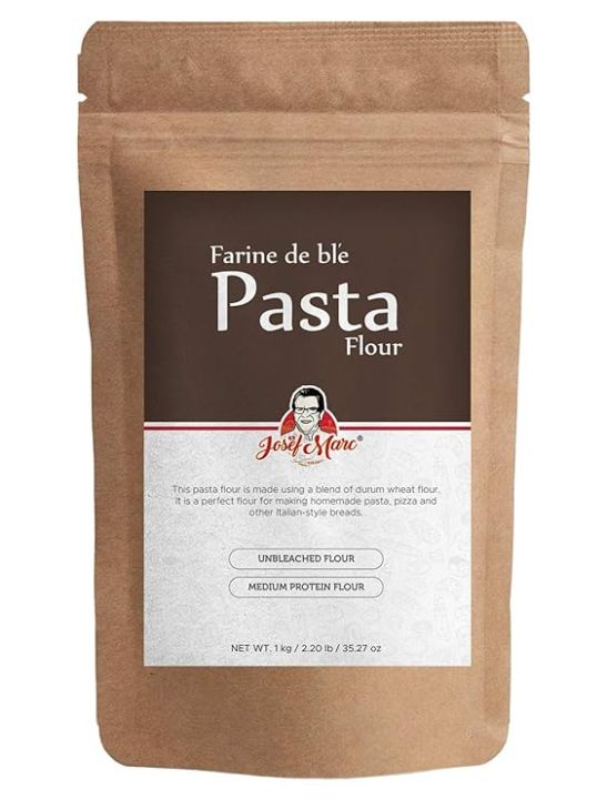 Farine De Bl'e Pasta Flour, 1Kg - Italian Pasta Flour, Durum Wheat Flour, Semolina Type Pasta Flour I Unbleached I Non GMO I Non Chlorinated