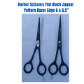 Barber Scissors Flat Black jaguar pattern Razor Edge 6 & 6.5 ". 