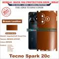 Tecno Spark 20c full Back 360 Protection skin wrap with sides and camera protection premium quality full cover. 