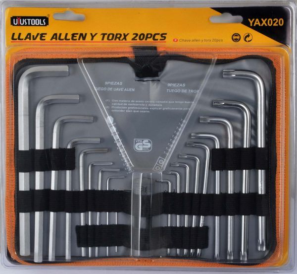 20PCS%20HEX%20&%20TORX%20WRENCH%20SET%20Chrome%20Vanadium%206150,%20Heat%20Treated,%20Chrome%20Plated%20With%20a%20Canvas%20Bag%20Double%20Blister%20Packaging%20-%20UYUSTOOLS%20YAX020%20-%20Image%203