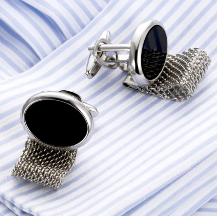 Cufflinks%20for%20men%20in%20High%20Quality%20Black%20Silver%20Cufflinks%20With%20Chain%20%7C%20Trendy%20cufflinks%20%7C%20Mens%20cufflinks%20high%20quality%20material%20-%20Image%203