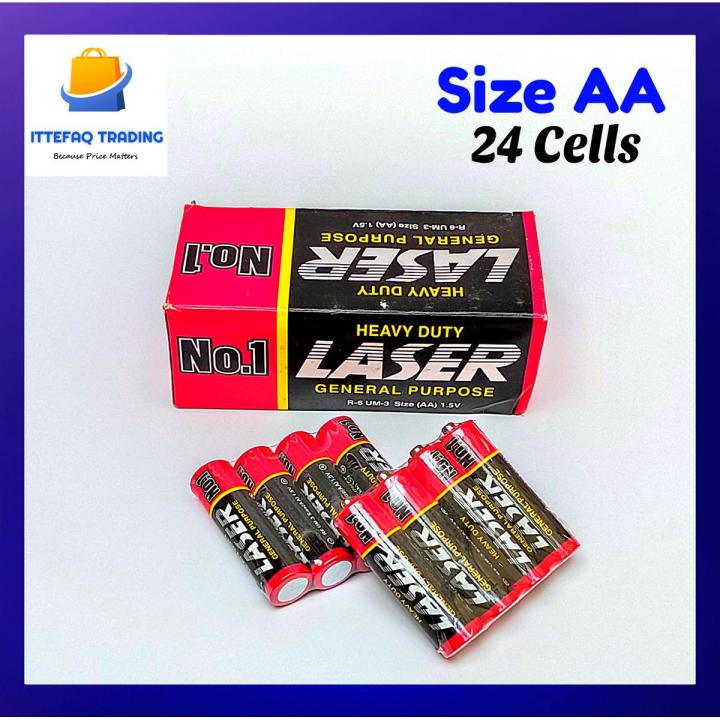 Laser Heavy Duty Cell AA Size (Regular) - (24 Pieces)