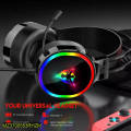 G607 BLACK Gaming Headphones with Rgb led light 7.1 USB. 