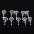 【Hengli jewelry story】25PCS/Lot Zircon monroe Lip Bar Ring Plastic Cartilage Tragus y Girls Piercing Jewelry Anti-allergic. 