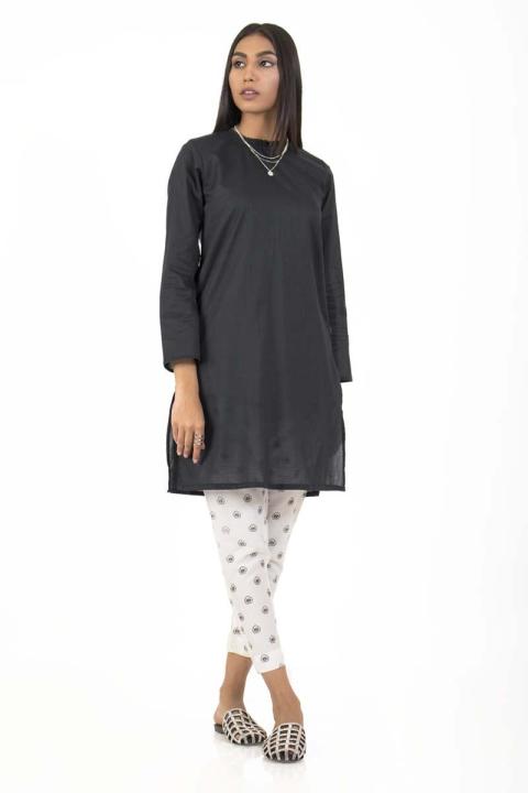 EGO Winter Collection 2019  Ruffle Neck  Black Cotton Kurti For Women