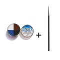 4 Color Aqua Cake Eyeliner With Brushes - Black Blue White Brown With Eye Liner EyeBrow Brush - Makeup. 