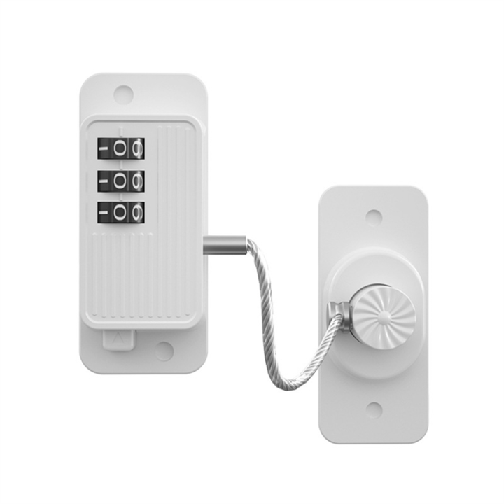 Fridge Lock, Refrigerator Lock, Keyless One-Click Access, Customizable Password, Child Safety Combination Lock White Durable Easy Install Easy to Use