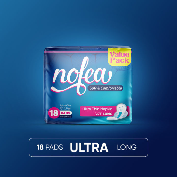 Nofea Napkins/Sanitary Pads Ultra Long - 18 Pads