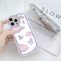 Hontinga for Infinix Zero 20 Back Cover Free Holder Beautiful Butterfly Soft Wavy Case Camera Protection Transparent TPU Phone Cover. 