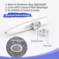 Kazoo Aluminum alloy Metal with 5 pcs Gifts Flute Diaphragm for Children Music-lovers-silver. 