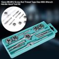 12 PCS Metric Tap Dies Set M6-M12 Screw Nut Thread Taps Dies With Wrench Handle Tool Kit Hand Screw Taps Hand Tools. 