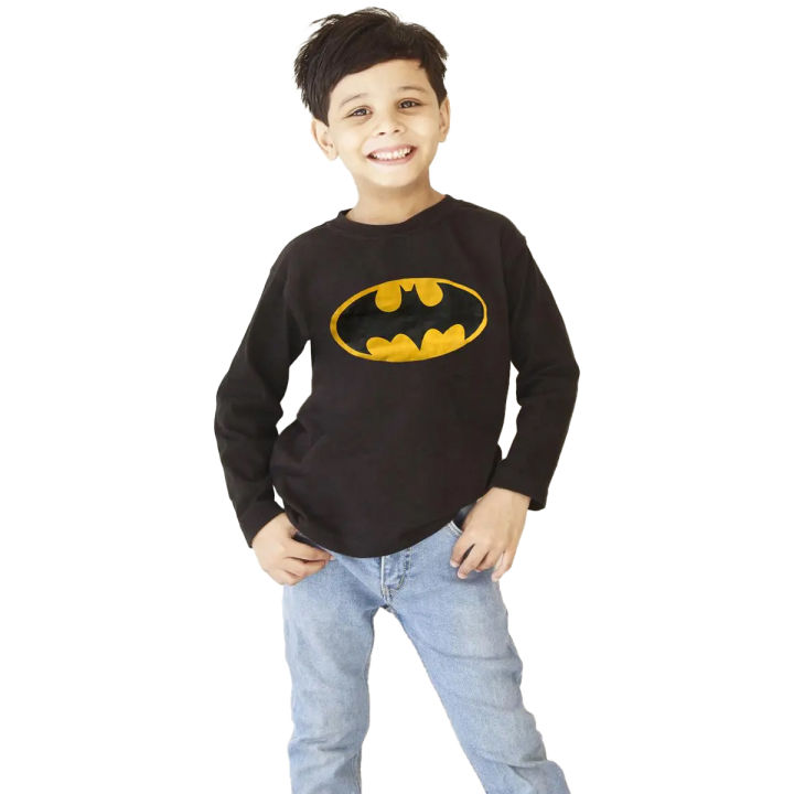 The Shop - BATMAN Full Sleeves Black T-Shirt For  Boys & Girls Kids, 1 Year To 14 Years - BM-B1