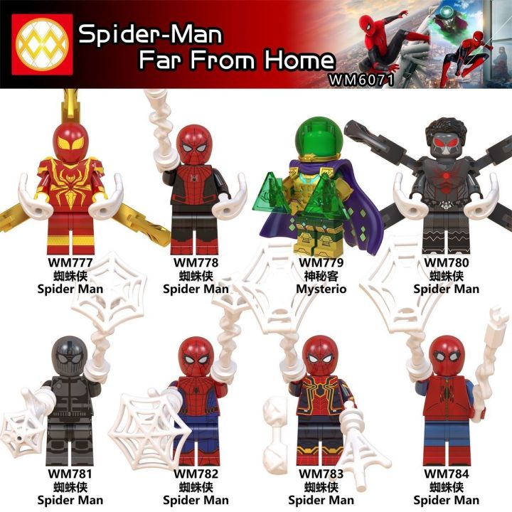Compatible with Lego Super Hero Spider-Man Series Mysterious Guest Scorpion King Spider Gwin Sea King Puzzle Assembling Building Blocks