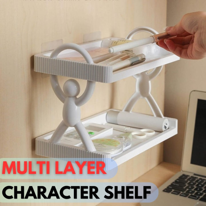 Multi Layer Character Shelf Multipurpose Simple Style Wall Mounted ...