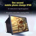 F2 Mobile Phone 3D Screen Magnifier Enlarge Video Screen Amplifier with Eyes Protection Enlarged Foldable Stand Holder (Color May Vary). 
