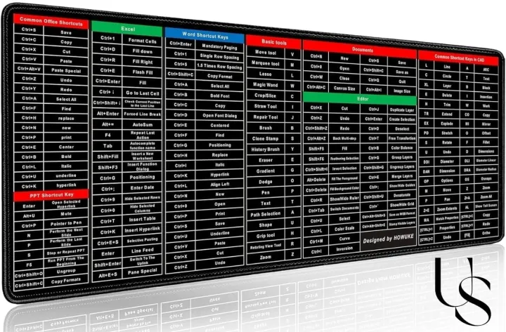 US%20Dealz%20Shortcut%20Formula%20Non-Slip%20Office%20Keyboard%20Mat,%20Large%20Gaming%20Mouse%20Pad%20Desk%20Mat%20Office%20Software%20Shortcuts%20Mousepad%20with%20Personalized%20Design%20by%20Office%20Users%20(31.5%20*%2011.8%20inches)%20-%20Image%202