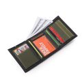 Mens Trifold Short Wallet With ID Window Simple Velcro Card Holder Bag Children's Canvas Small Pocket Coin Purse. 