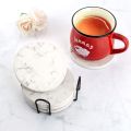 Absorbent Coasters for Drinks Coasters Set with Holder, Set of 6, for Kinds of Mugs Marble Style Coasters, 4 Inch. 