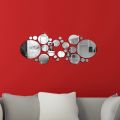 26PCS Acrylic Mirror Wall Removable Circle Decorative Mirror Sheet for Living Room Bedroom Decor. 