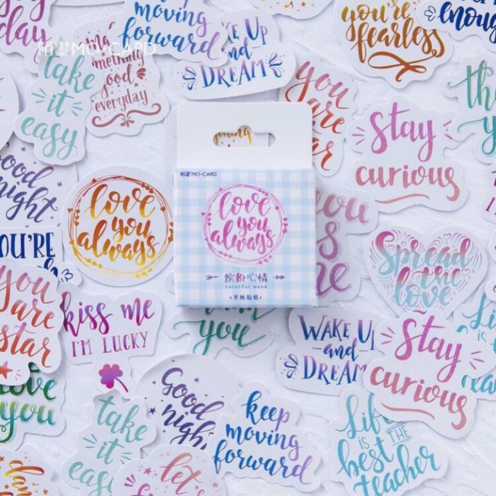 imoda 45Pcs/box English Alphabet Cute Diary Journal Stationery Flakes Scrapbooking DIY Decorative Stickers