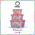Orient Plastic Smart Containers Set of 3 Durable, Stackable Storage Boxes with Airtight Lids, BPA-Free, Ideal for Organizing Food Household Items, and More. 