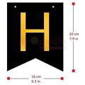The Party Nook Presents Happy Birthday Cardboard Black Pack of 1 Fishtail Banner Party Decoration Item With Ribbon Boy Theme Bunting. 