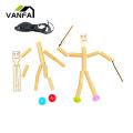 Bamboo Man Toy Diy Bamboo Puppet Kit for Kids Interactive Craft Game for Boys Girls Perfect Gift Children Bamboo Craft Set. 