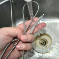 150CM Flexible Refrigerator Drain Dredge, Stainless Steel Kitchen Drain Tube Pipe Cleaning Brush, Fridge Drain Hole Dredge Tool. 