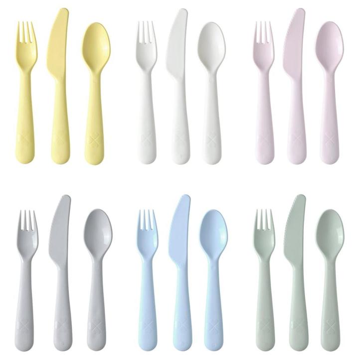 IKEA Kalas Cutlery Set 18 Piece Cutlert Set Mixed Colors Material Plastic