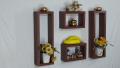4 PIECES WALL HANGING BOXES SHELF LIGHT BROWN. 