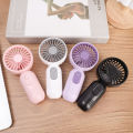 USB Mini Fan Three Speed Regulation Portable Fans Low-Noise Silent Strong Wind Power Battery Power Supply 1Set. 