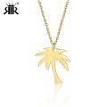 RIR Women Dainty Gold Palm Tree Necklace Stainless Steel Coconut Pendant Necklaces Minimalist Plant Jewelry. 