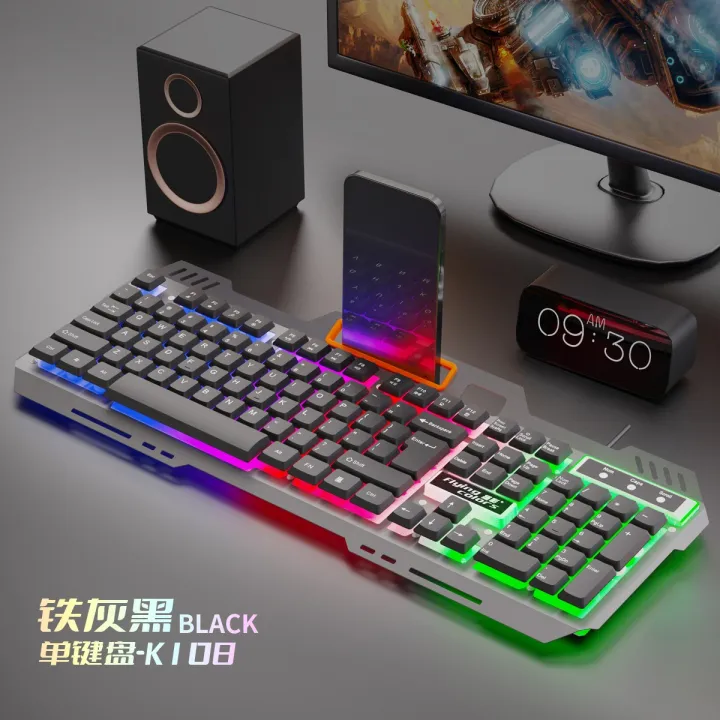 K108%20RGB%20Gaming%20Keyboard%20with%20Metal%20Frame,%20Mechanical%20Feel%20Keys,%20Mobile%20Holder,%20Numeric%20Keypad,%20Multi-Color%20RGB%20USB%20Keyboard%20-%20Image%203