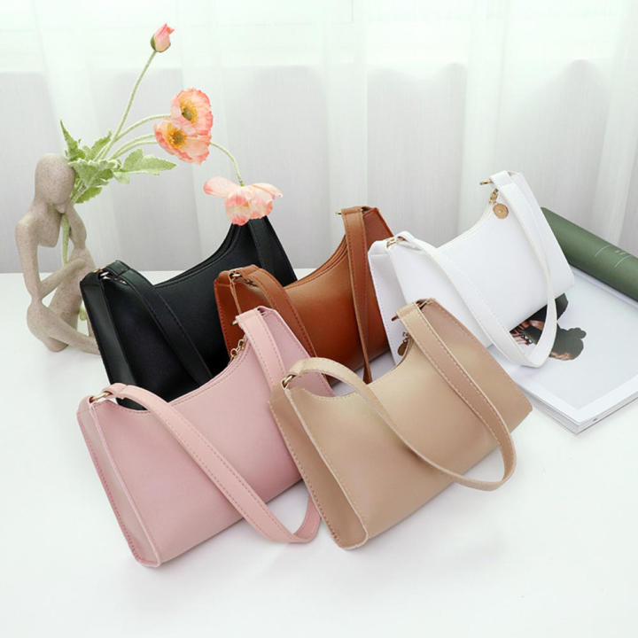 Bags For Women Fashion Pu Leather Zipper Underarm Bag Ladies Simple Design Casual Travel Handbag Bolsas