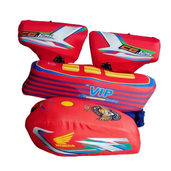 Motorbike CG-125 RED Custom Kit, Seat Cover, Tank Cover and Side Cover 4pcs Kit