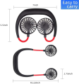 Hands-Free Neck Fan with Dual Cooling & Adjustable Speeds (USB Rechargeable) - Wearable Portable Double Fans Headphone Shape,3 Speed Adjustable Mini Fan for Gym Sport Climbing Indoor Outdoor. 