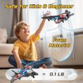 Foam RC Plane Drone for Kids, Remote Control Airplane Fighter Jet with LED Light, Auto Hover, 360°Flip. 