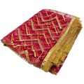 HOT PINK COLOR ORGANZA DUPATTA WITH GOLDEN LACE. 