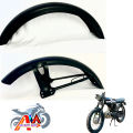 Front and Back(Rear) Cafe Racer Mudguard set (Pair) For all 70cc Motorbikes Black Pair Mudguard For Cafe Racer Mudguard set For all CD 70 and all 70cc Motorcycle Fancy Mudguard Set For 70cc Bike Fancy Mudguard Pair For 70 Bikes. 