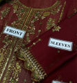 Latest Chiffon Embroidered Dress with Dupatta – Unstitched Party Wear Outfit. 