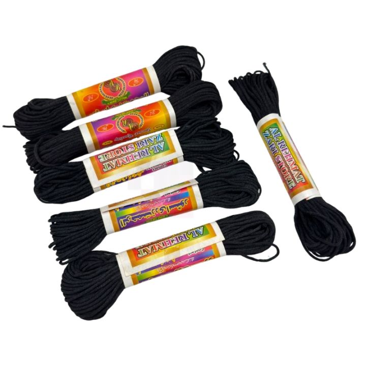 Piping Doori - 10 Meters - Doori For Stitching - Black Color - Pack Of 6