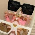 Fashion Box Chain UV Protective Frame Sunglasses for Women Girl. 