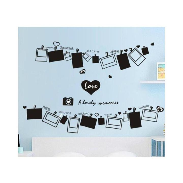Picture Frames Wall Sticker Family Wall Decals Black Picture Frames DIY Removeable Wall Art Memories Vinyl Stickers for Home Living Room Bedroom