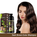 High premium Brown hair color shampoo long-lasting formula without chemicals hair blacken 2 in 1 organic 400ML. 
