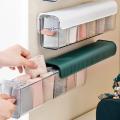 New Clear Wall Mounted Drawer Organizer, Hanging Transparent Underwear Panties Storage Box Punch-Free Multifunctional for Clothes, Socks, Ties blue,white,green. 