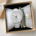 (Whitout Bracelet) Yfashion Women ple Stylish Watch With Imitation Leather Band Antique Mori Wrist Watch For Middle School Student Girl color. 