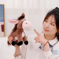 22cm Funny Big Teeth Donkey Soft Plush Keychains Animal Small Pendant Dolls Stuffed Toys Mini Bag Decoration Cartoon Girl Gift. 