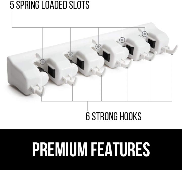 Mop%20And%20Broom%20Holder%20Wall%20Mount%20Heavy%20Duty%20Broom%20Holder%20Wall%20Mounted%20Or%20Tool%20Organizer%20For%20Home%20Garden%20Garage%20And%20Storage%20(5%20Positions%20With%206%20Hooks)%20-%20Image%207