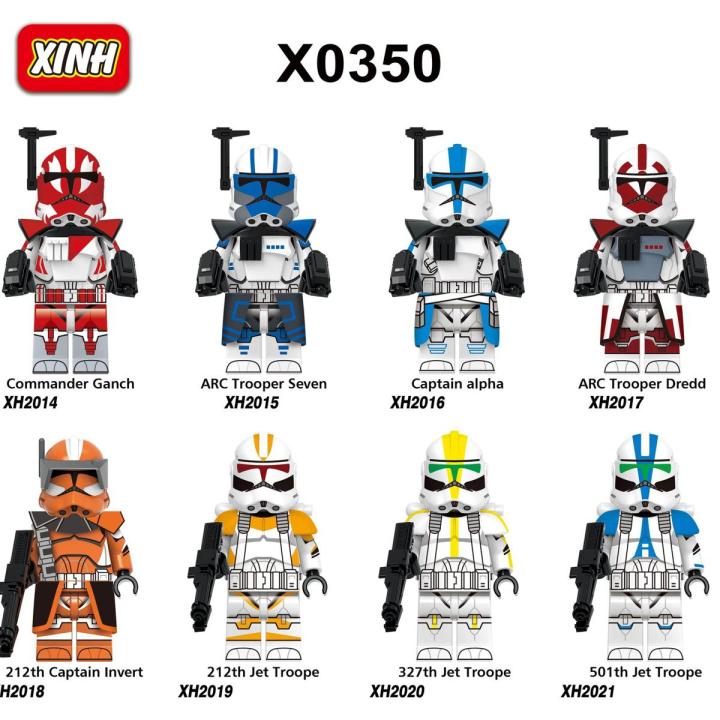 Single Sale Star Wars Blocks Commander Ganch mini Action toy ARC Trooper Seven 212th Captain Invert 501th Jet Troop Figures Building Blocks Toys Bricks Assemble Toys Gifts for children X0350